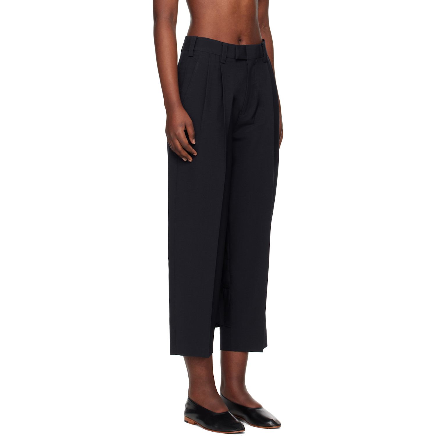  Ao Yes Navy Ruffle Trousers 