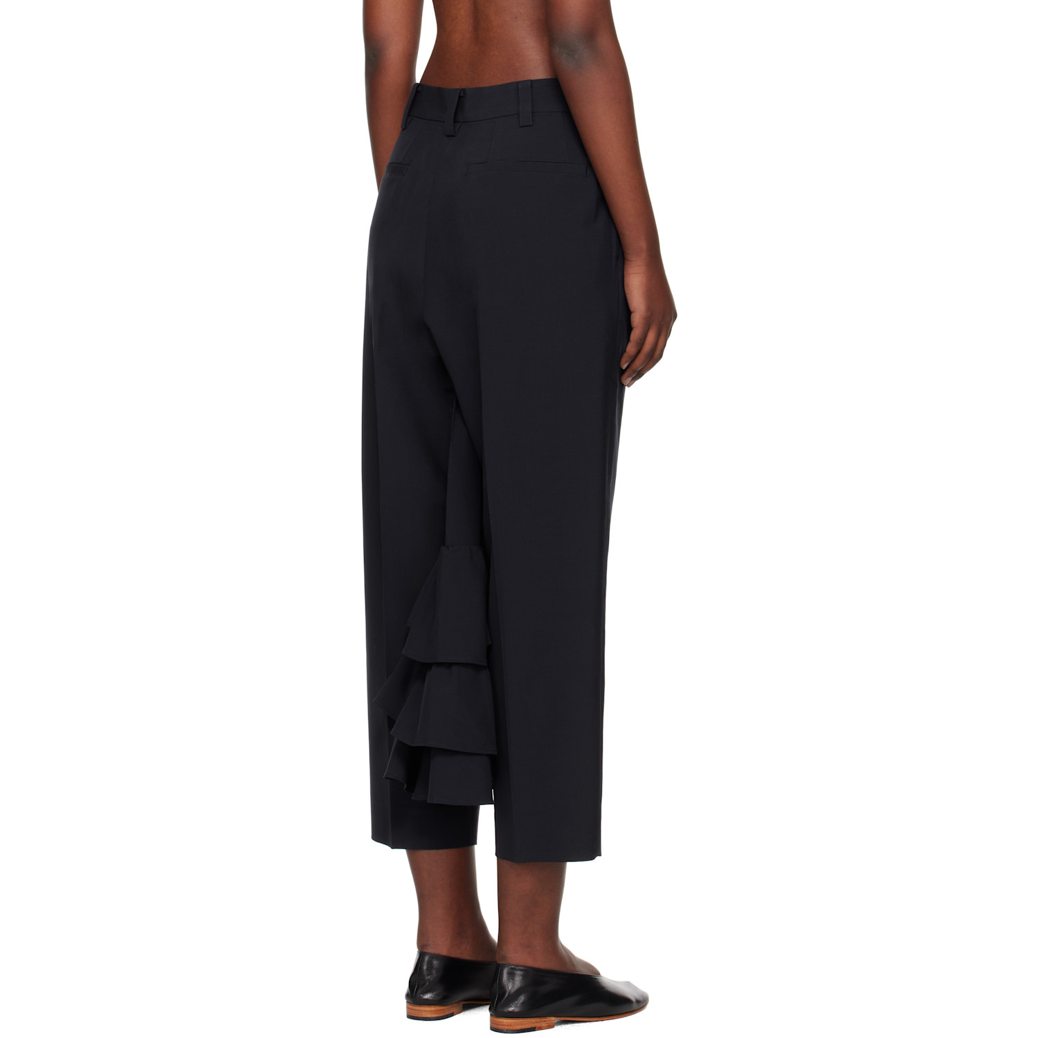 Ao Yes Navy Ruffle Trousers 