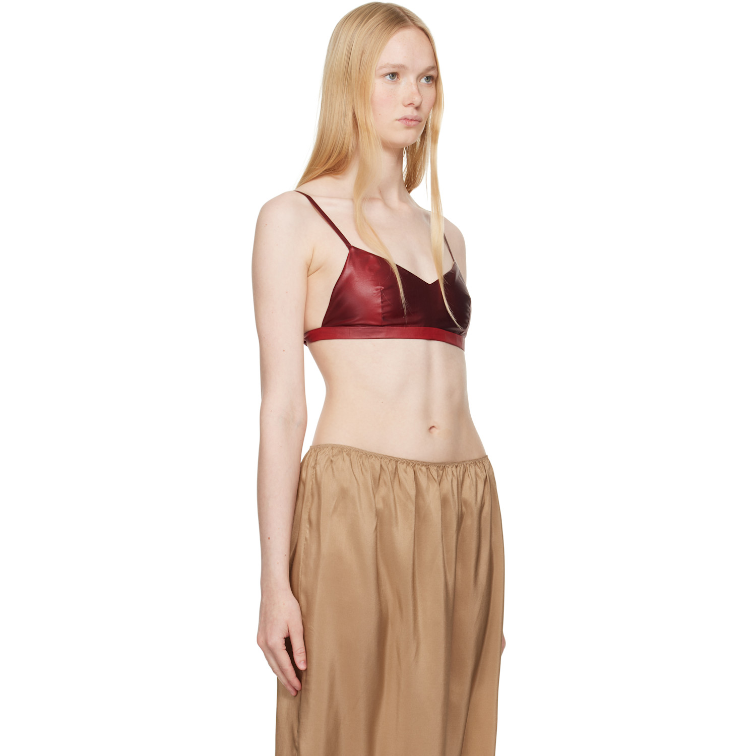  Carven Burgundy Silk Bra 