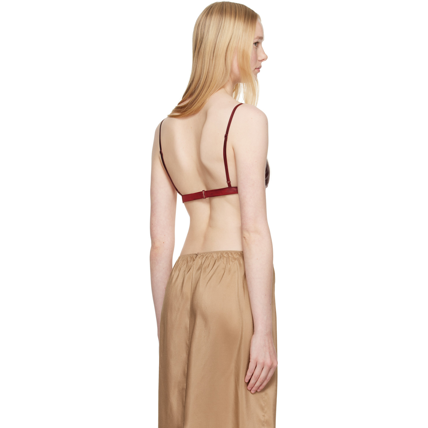  Carven Burgundy Silk Bra 