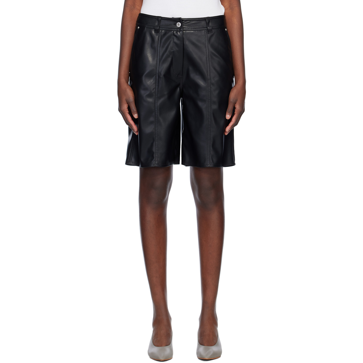 Stand Studio Black Julieta Faux-Leather Shorts