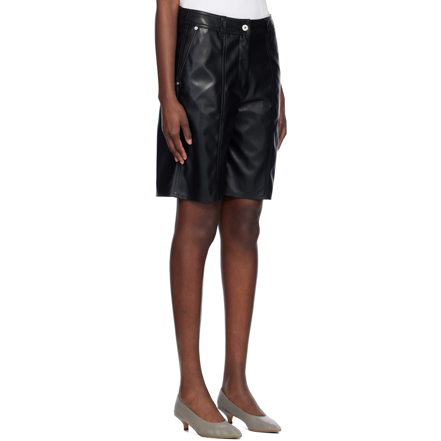  Stand Studio Black Julieta Faux-leather Shorts 