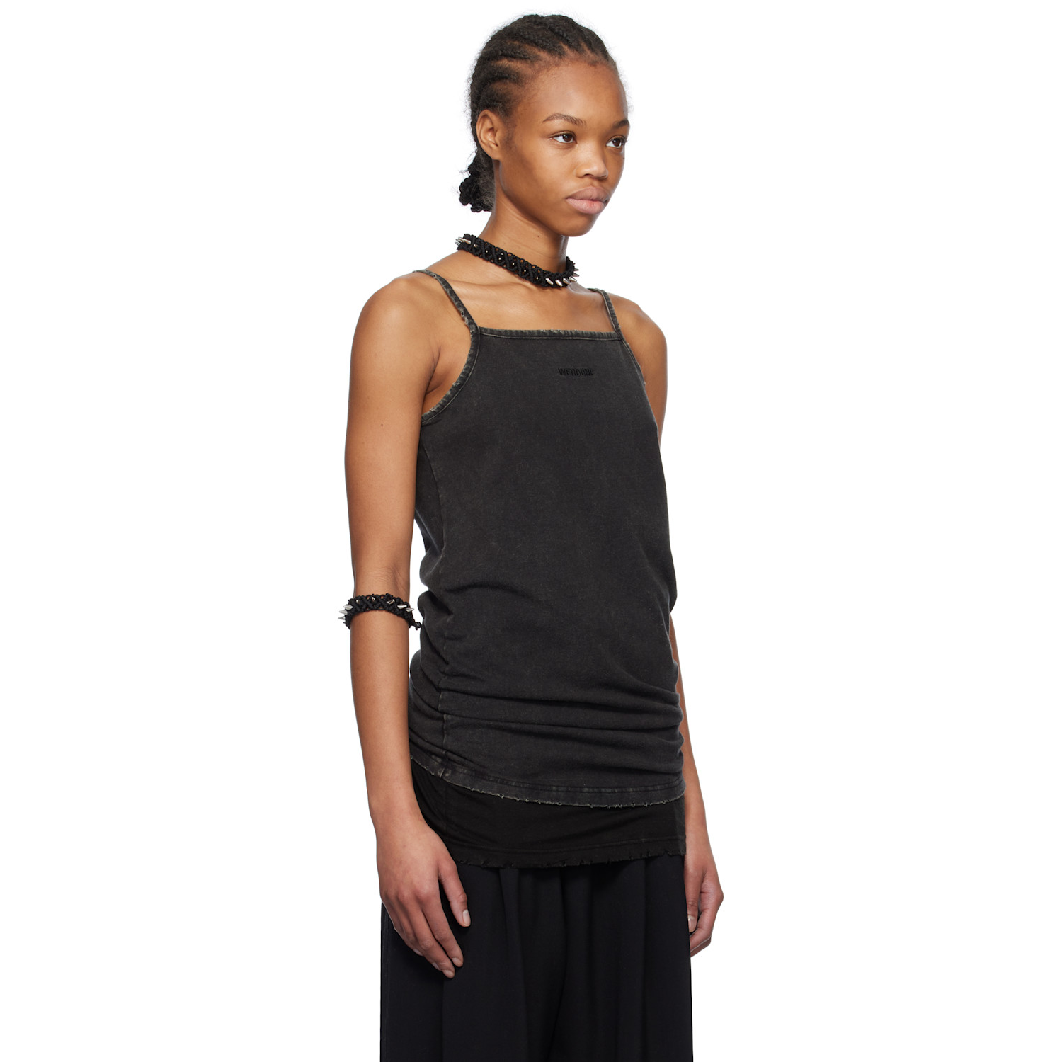 We11done Black Layered Sleeveless Tank Top 