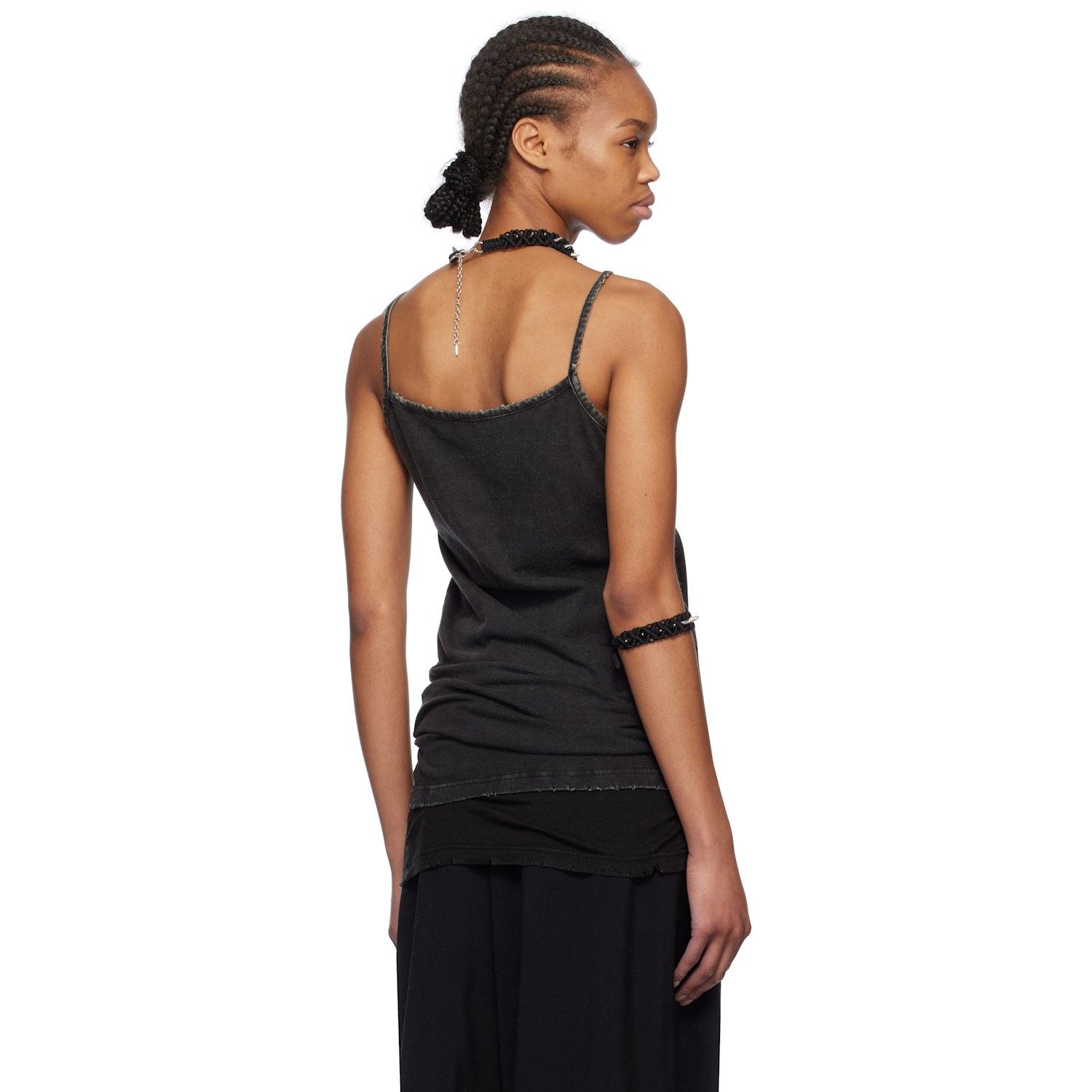  We11done Black Layered Sleeveless Tank Top 