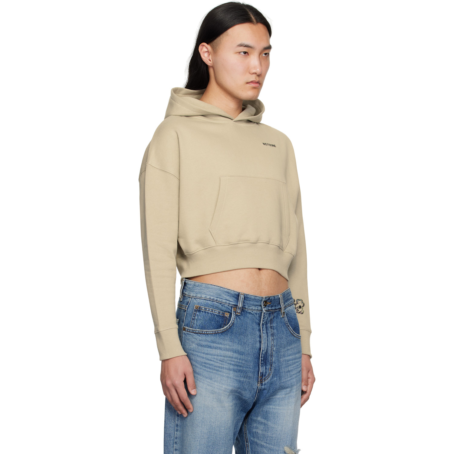  We11done Beige Teddy Twins Sleeve Hoodie 