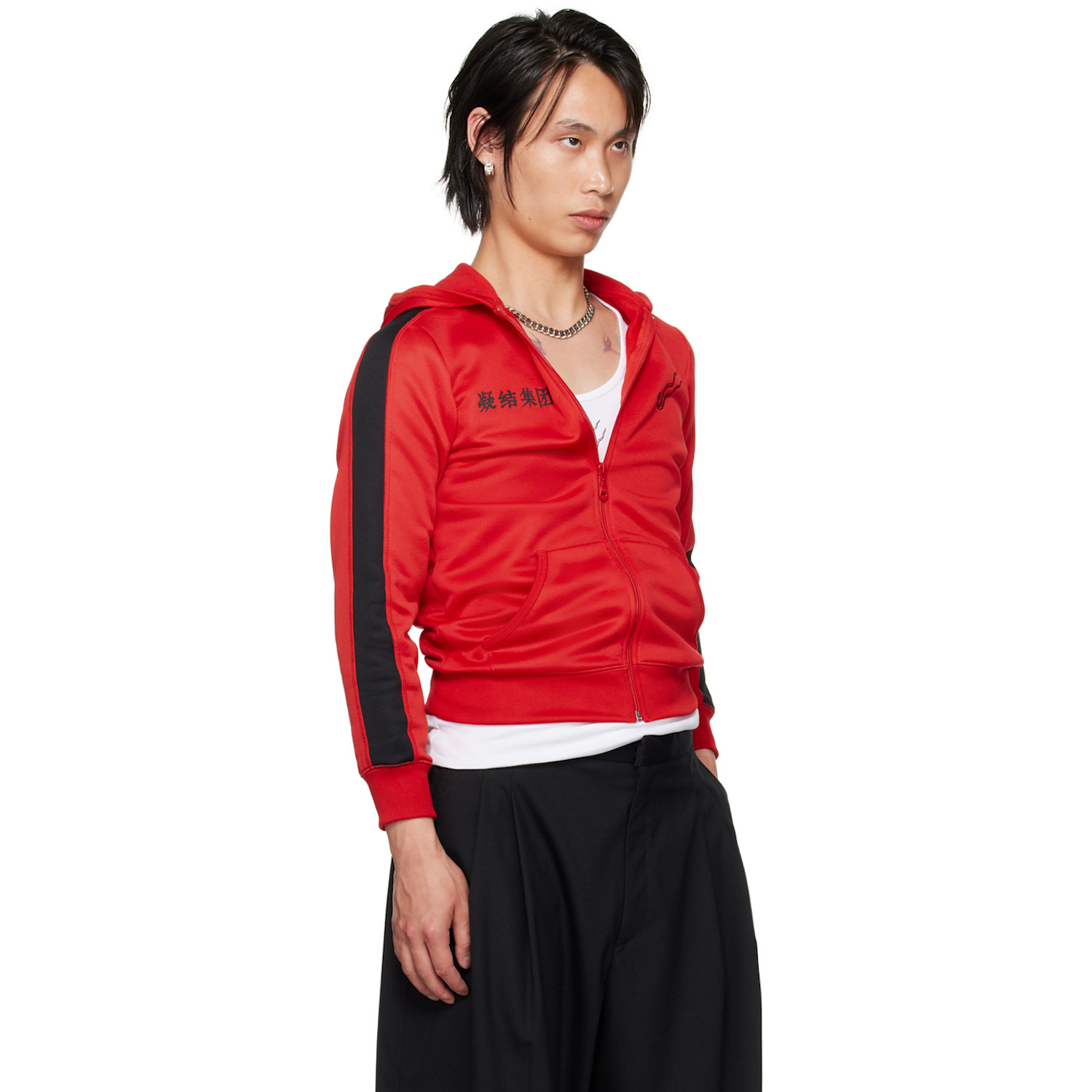  Lu'u Dan Red Clot Edition Zip Shrunken Hoodie 