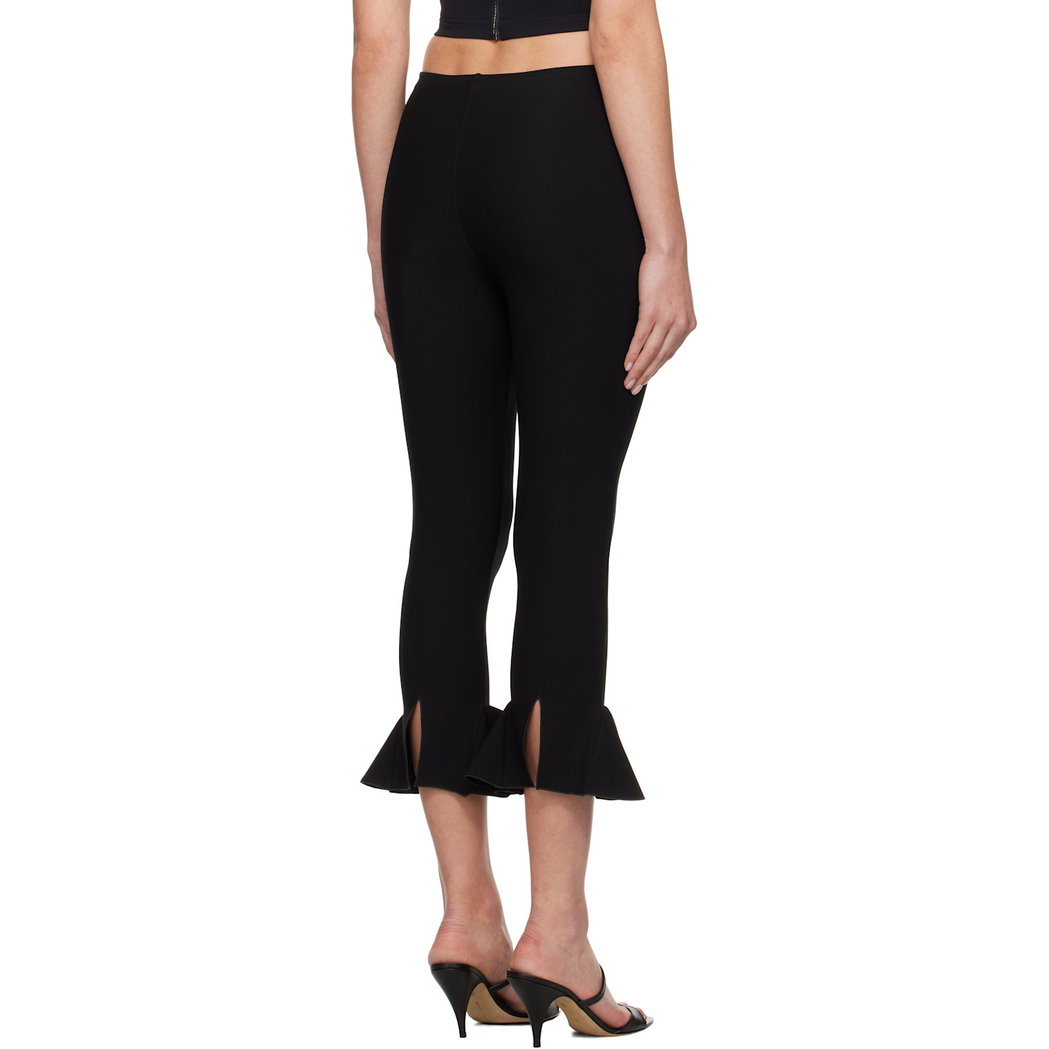 Nensi Dojaka Black Cropped Flared Trousers 