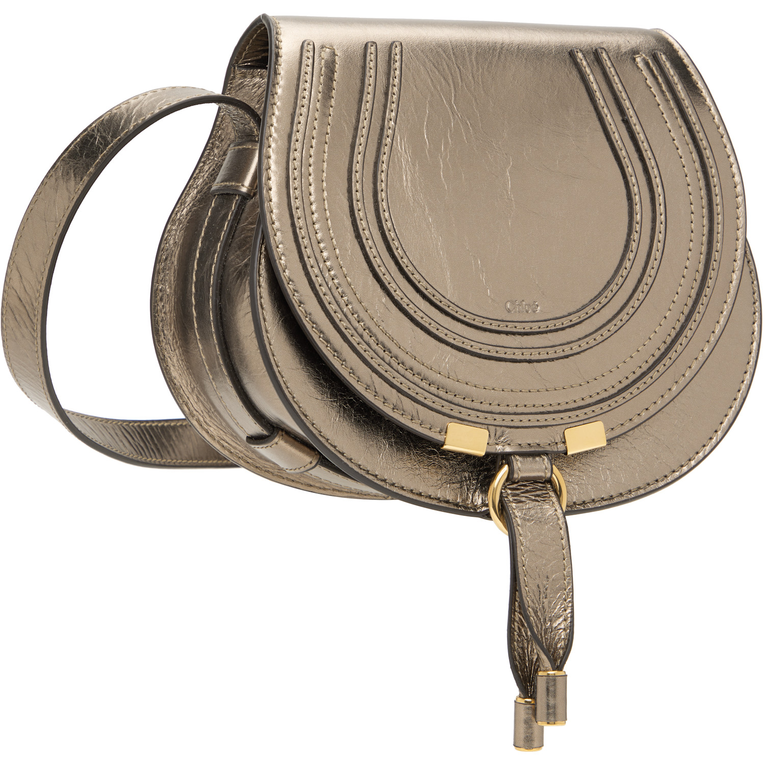  Chloé Silver Small Marcie Saddle Bag 