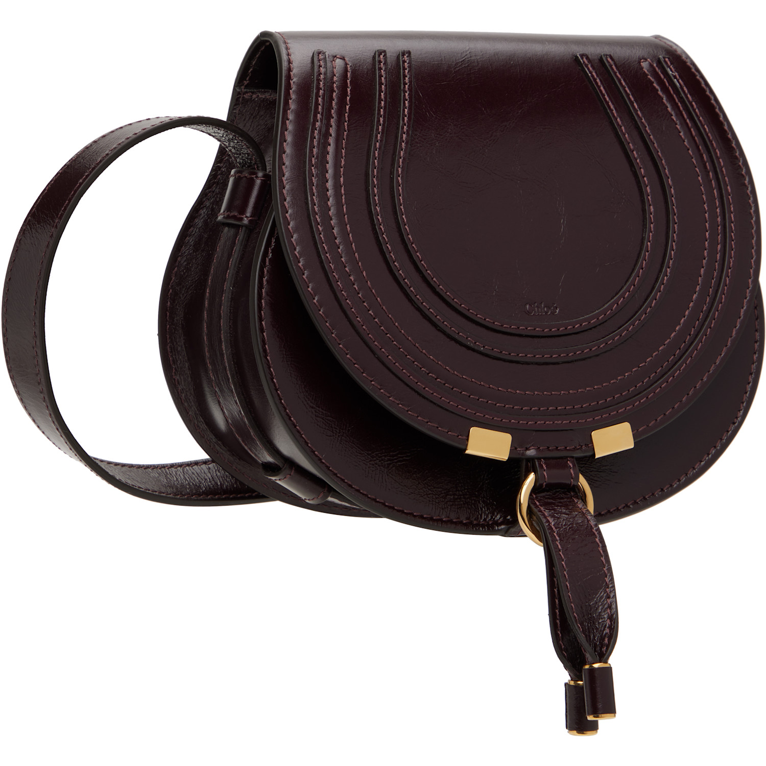  Chloé Burgundy Small Marcie Saddle Bag 