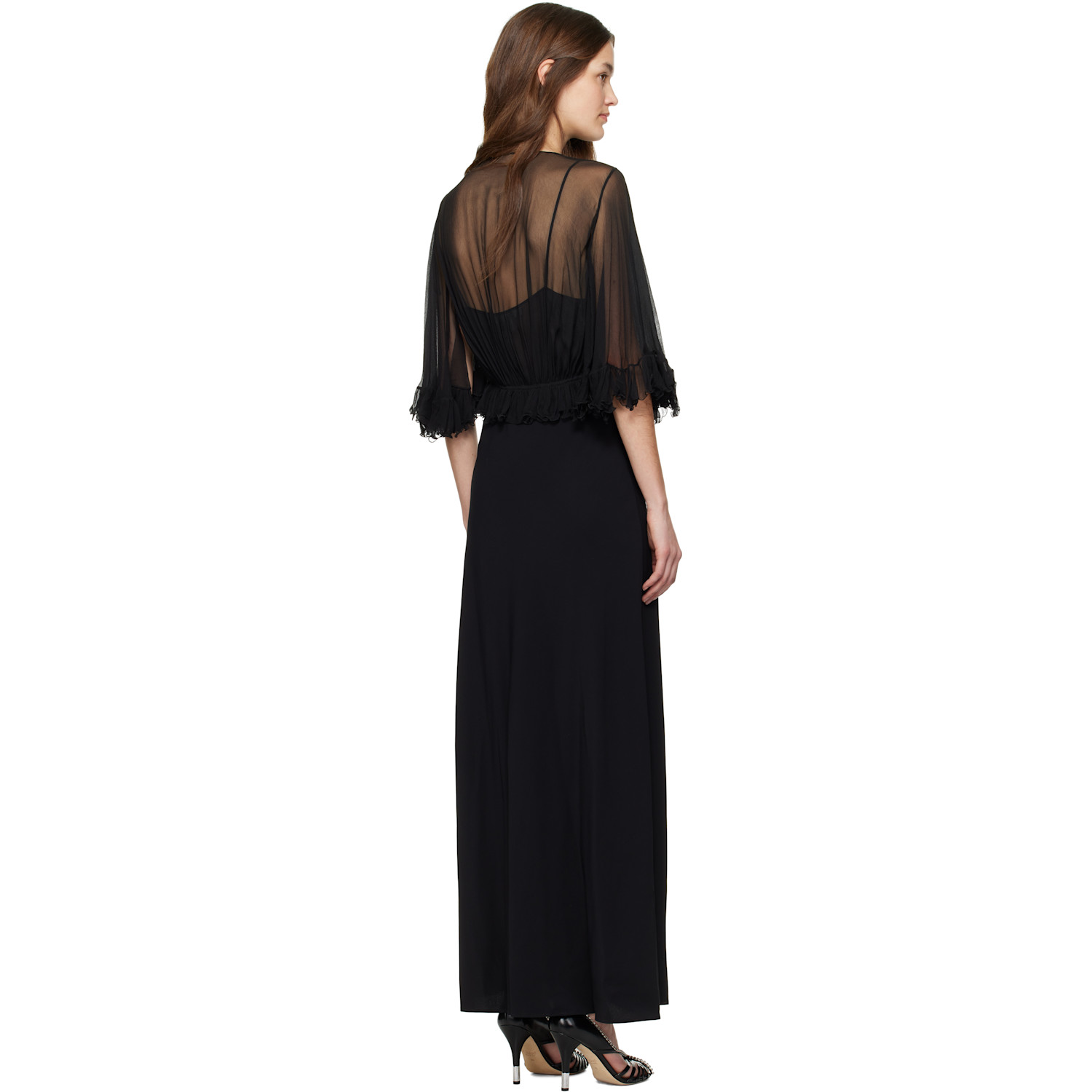  Chloé Black V-neck Maxi Dress 