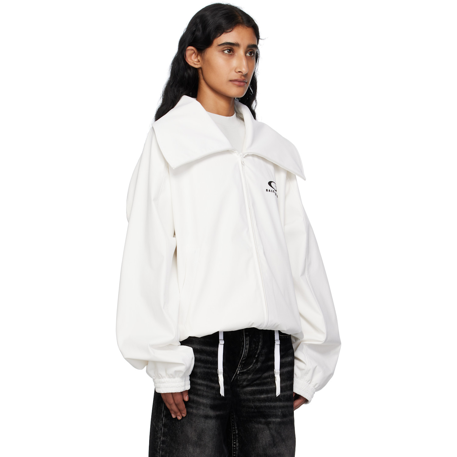  Balenciaga White Zip Track Jacket 