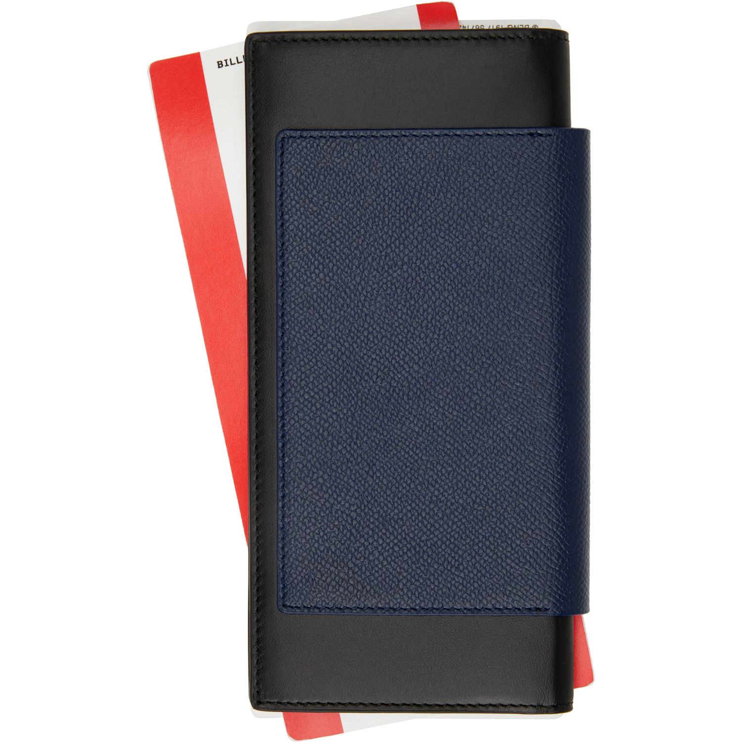  Balenciaga Navy Passport Long 2 Tickets Wallet 