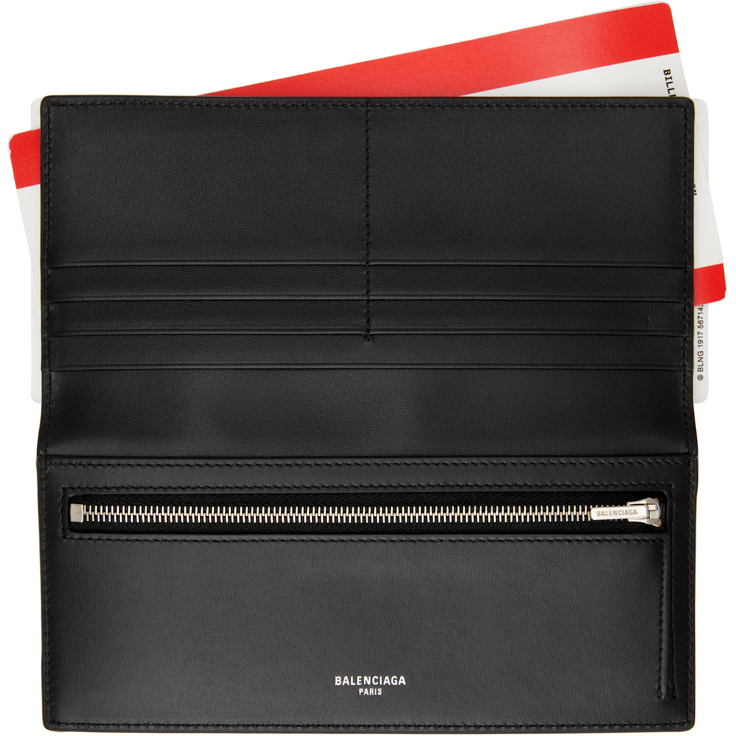  Balenciaga Navy Passport Long 2 Tickets Wallet 