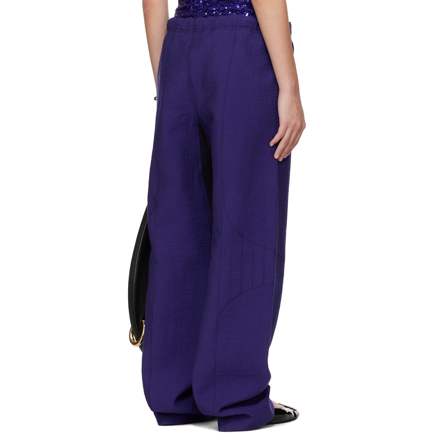  Tory Burch Purple Cotton Baggy Trousers 