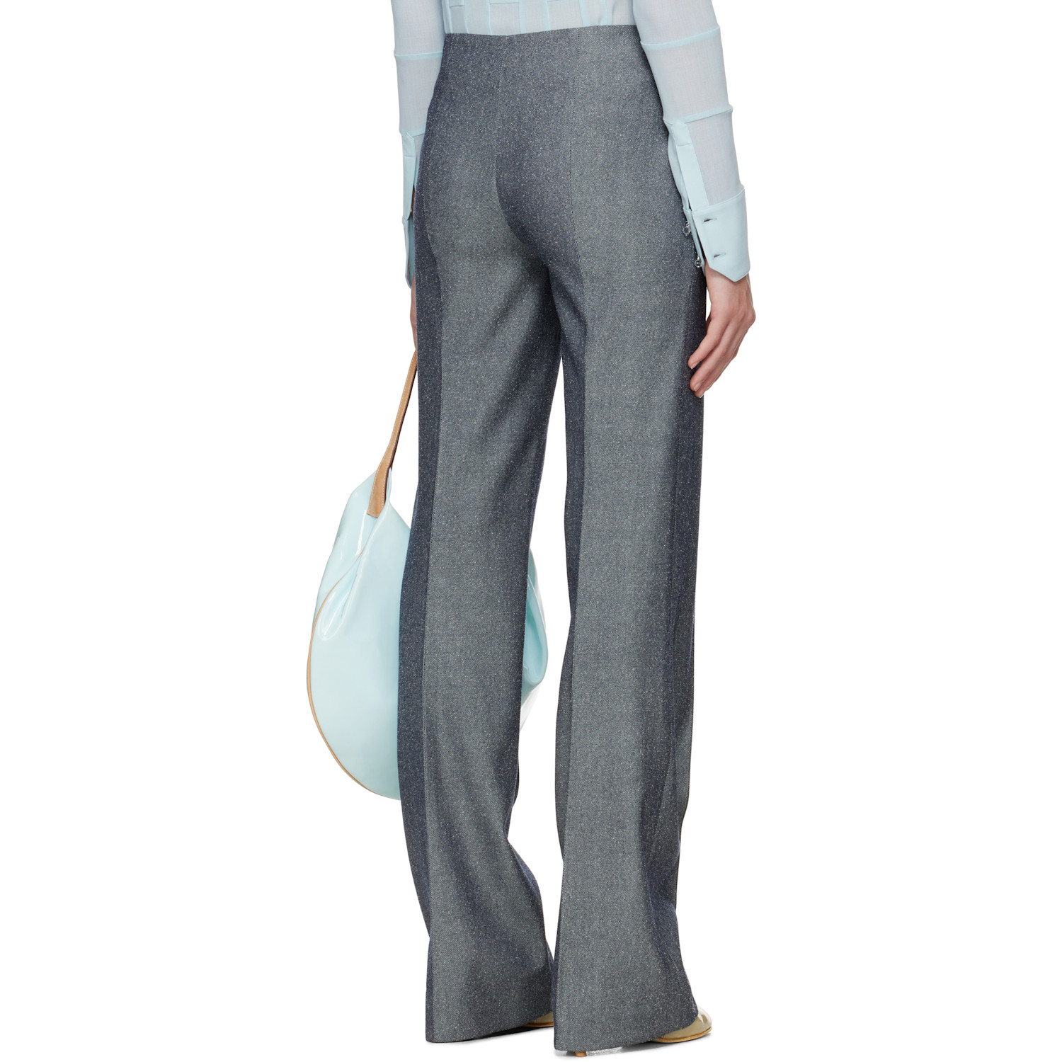  Tory Burch Gray High Waisted Wool Trousers 