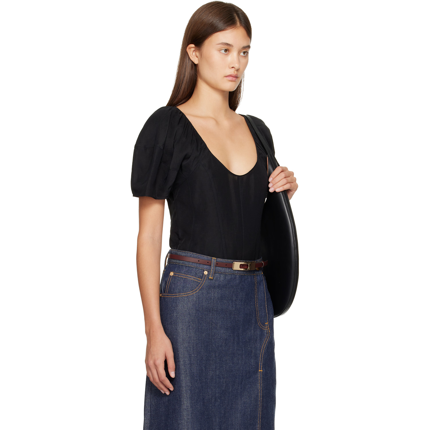  Tory Burch Black Scoop Top 