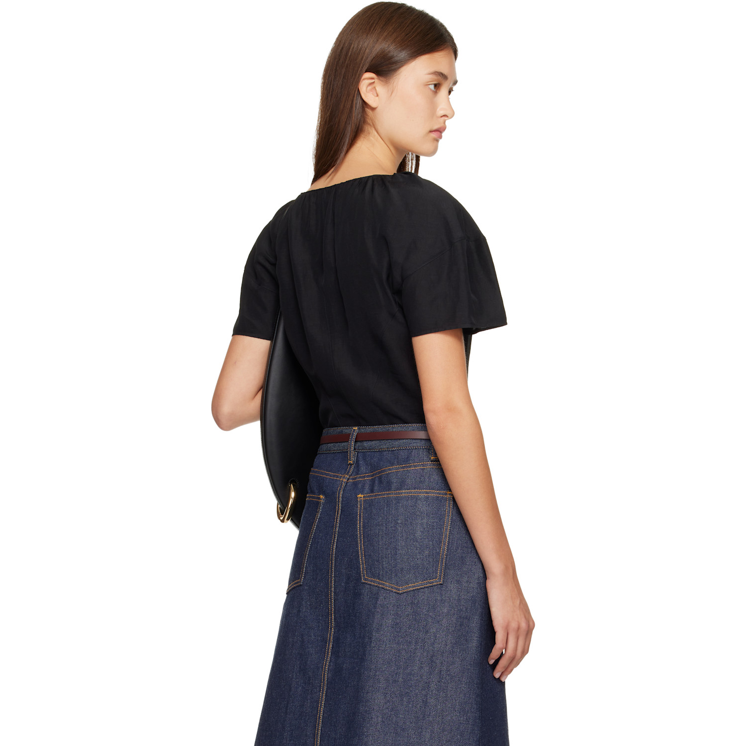  Tory Burch Black Scoop Top 