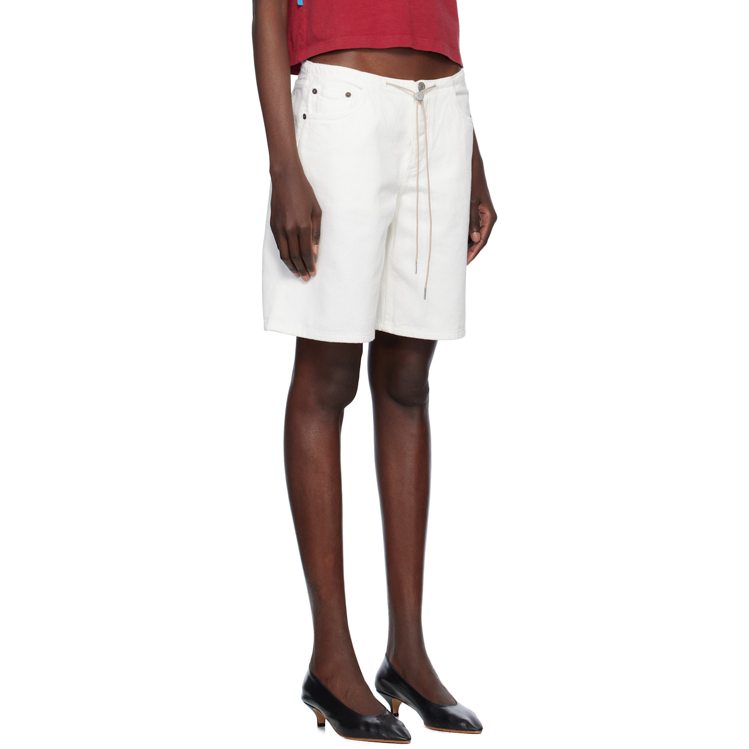  Still Here White Cool Denim Shorts 