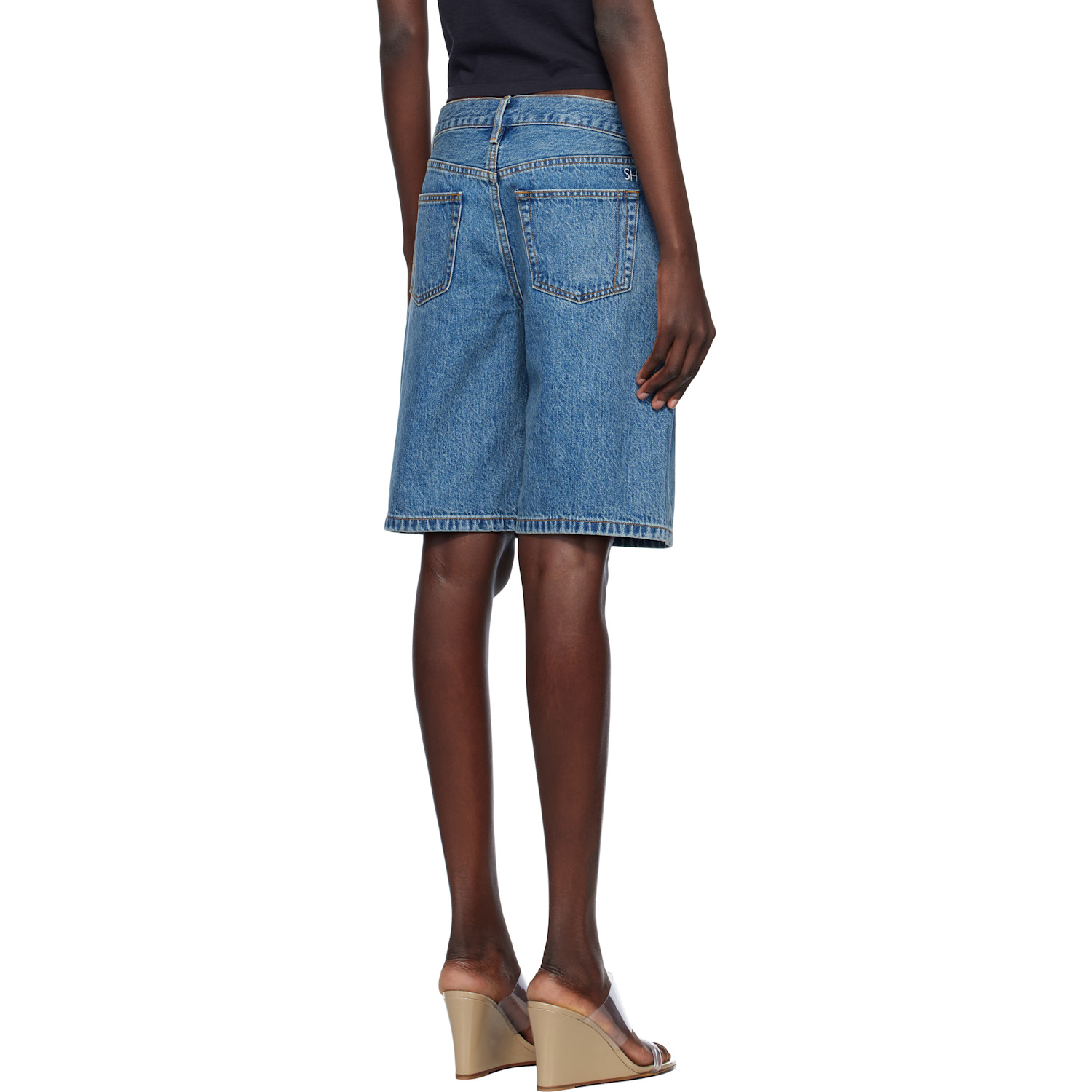  Still Here Blue Stoop Denim Shorts 