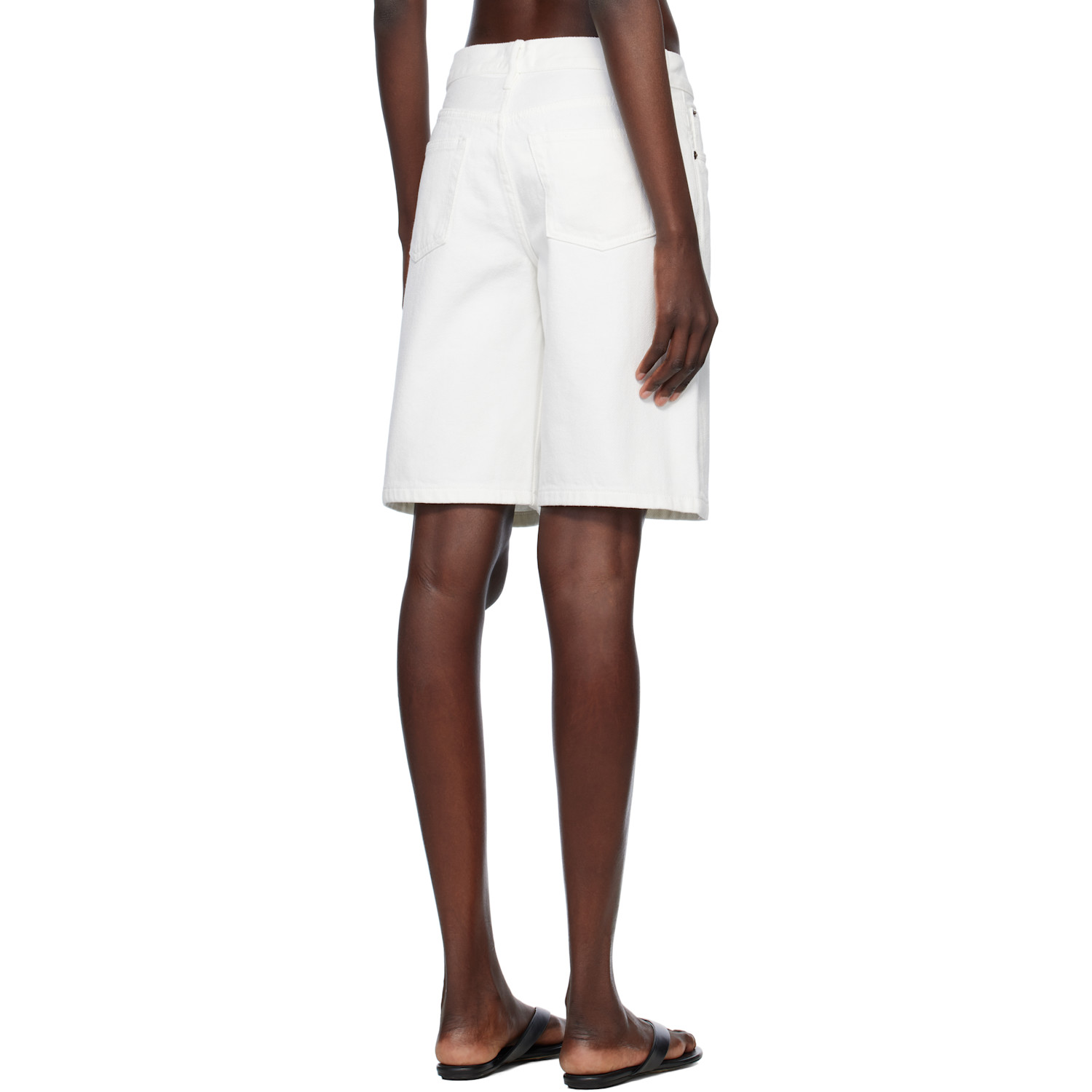  Still Here White Stoop Denim Shorts 