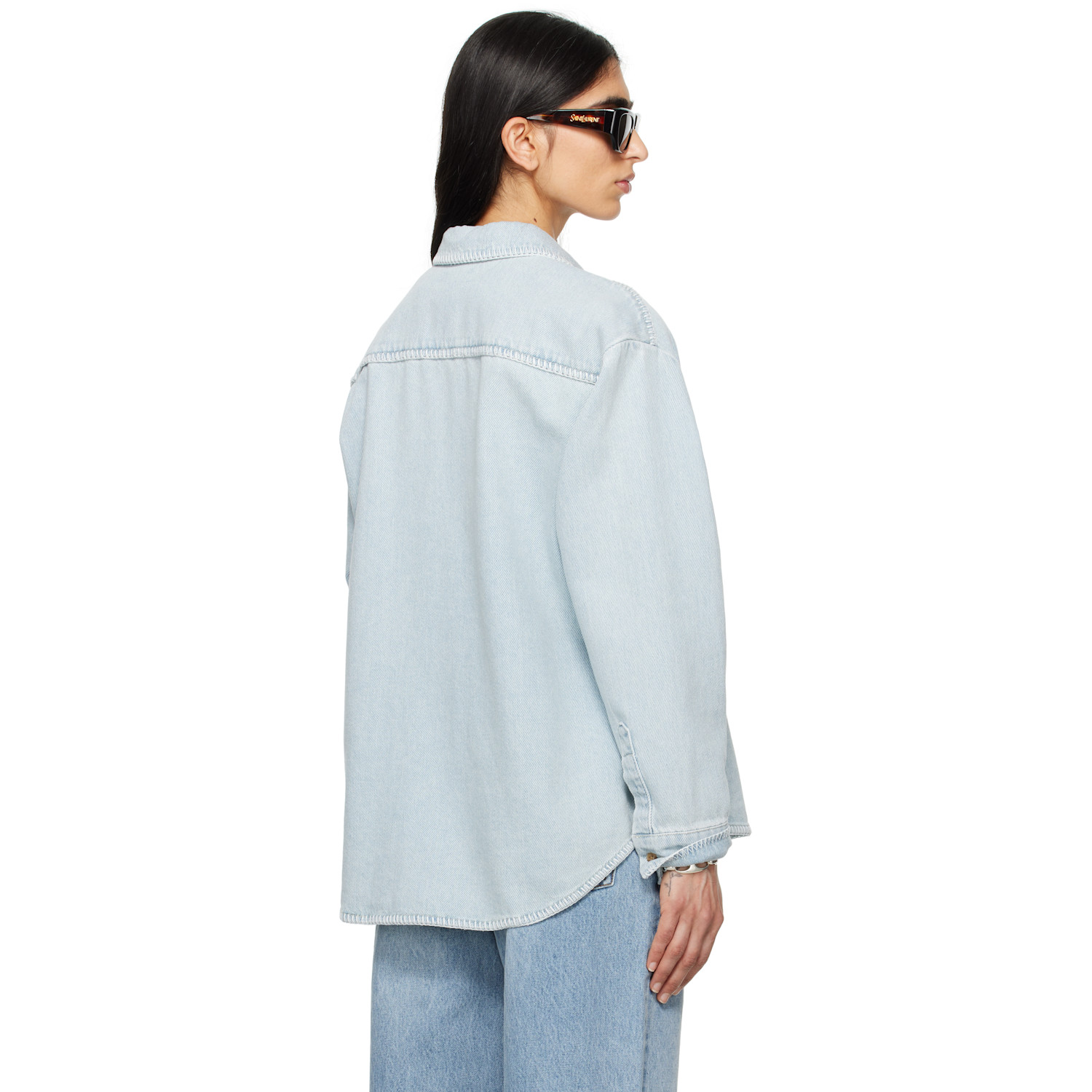  Still Here Blue Western Denim Shirt 