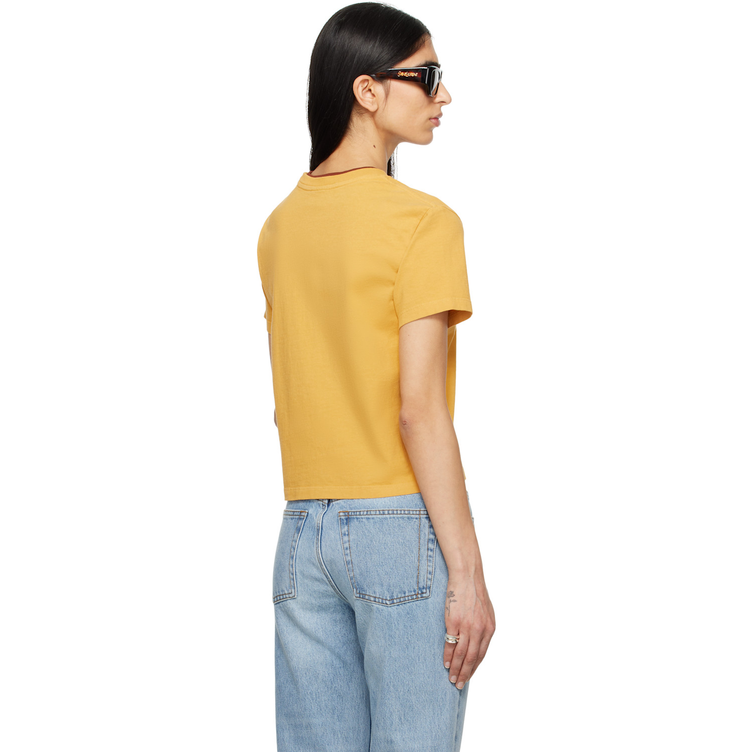  Still Here Ssense Exclusive Yellow 'the Shirt' T-shirt 