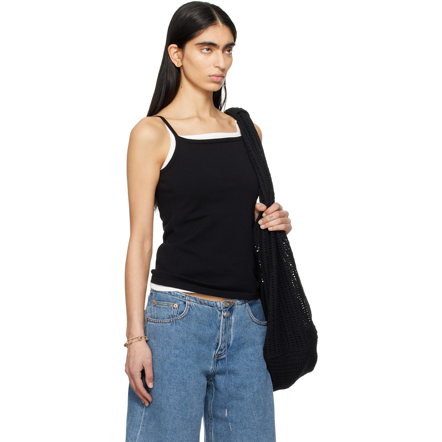  Still Here Black Square Tank Top 