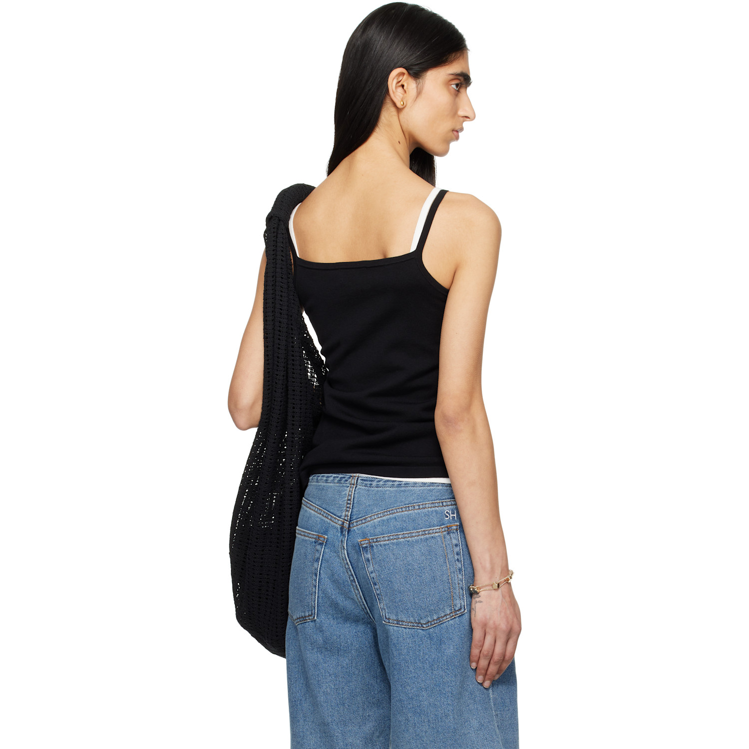  Still Here Black Square Tank Top 