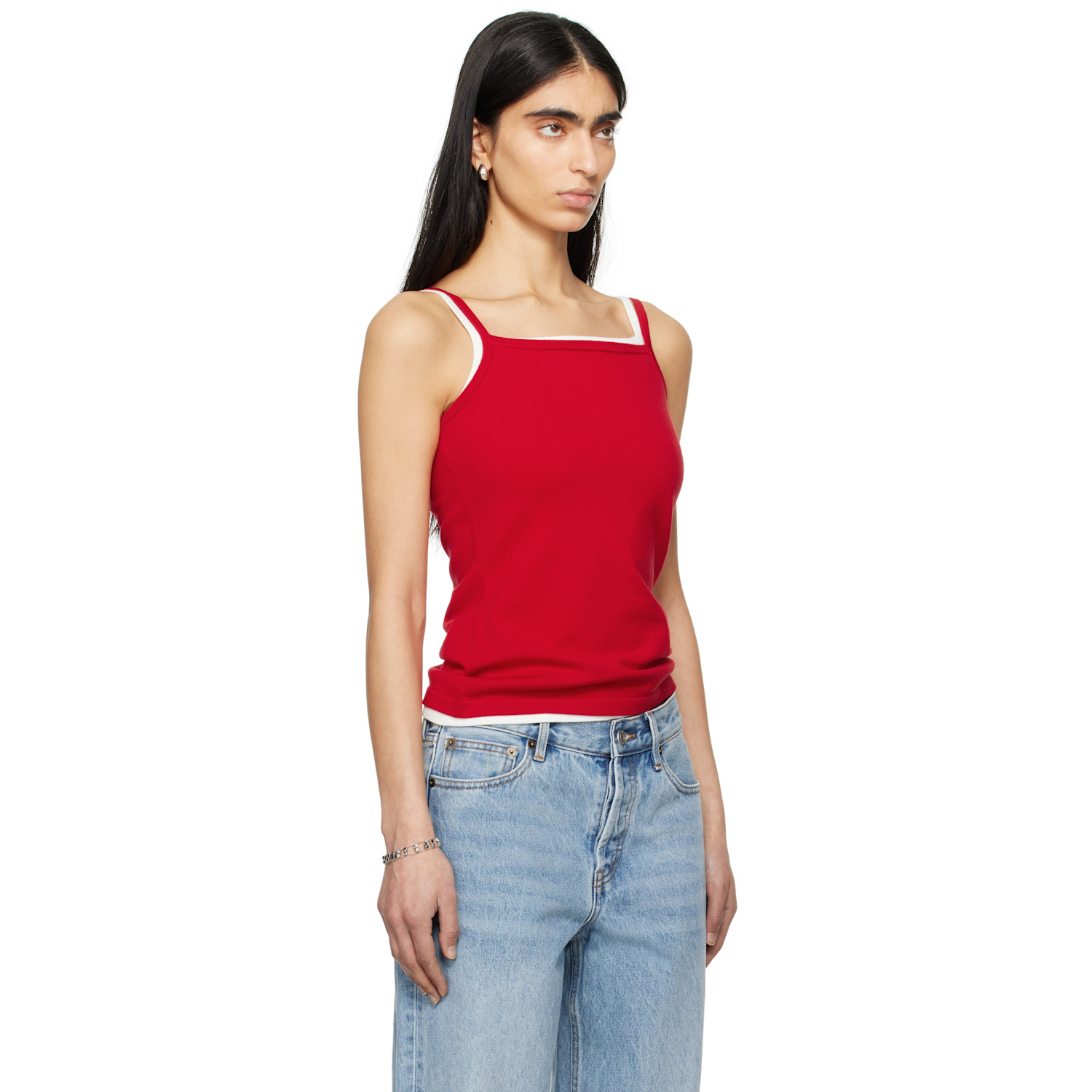  Still Here Red Square Tank Top 