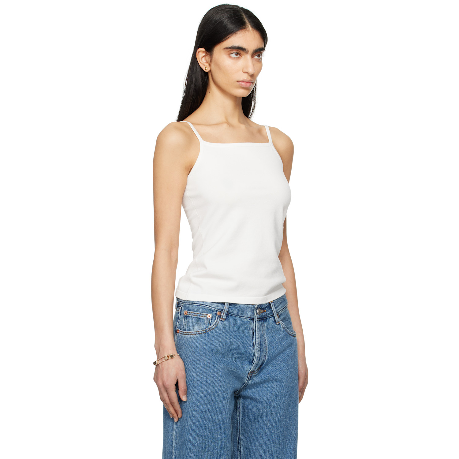  Still Here White Square Tank Top 