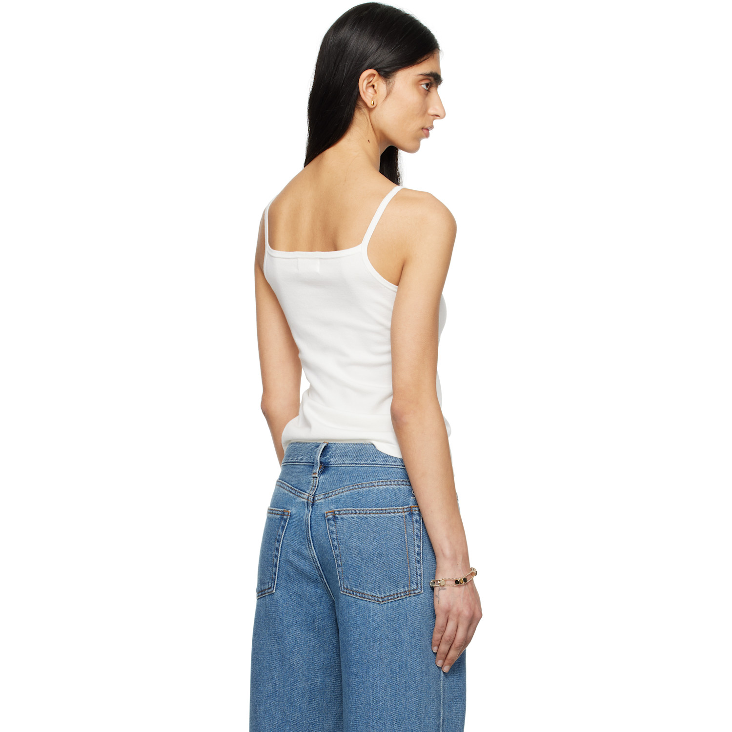  Still Here White Square Tank Top 