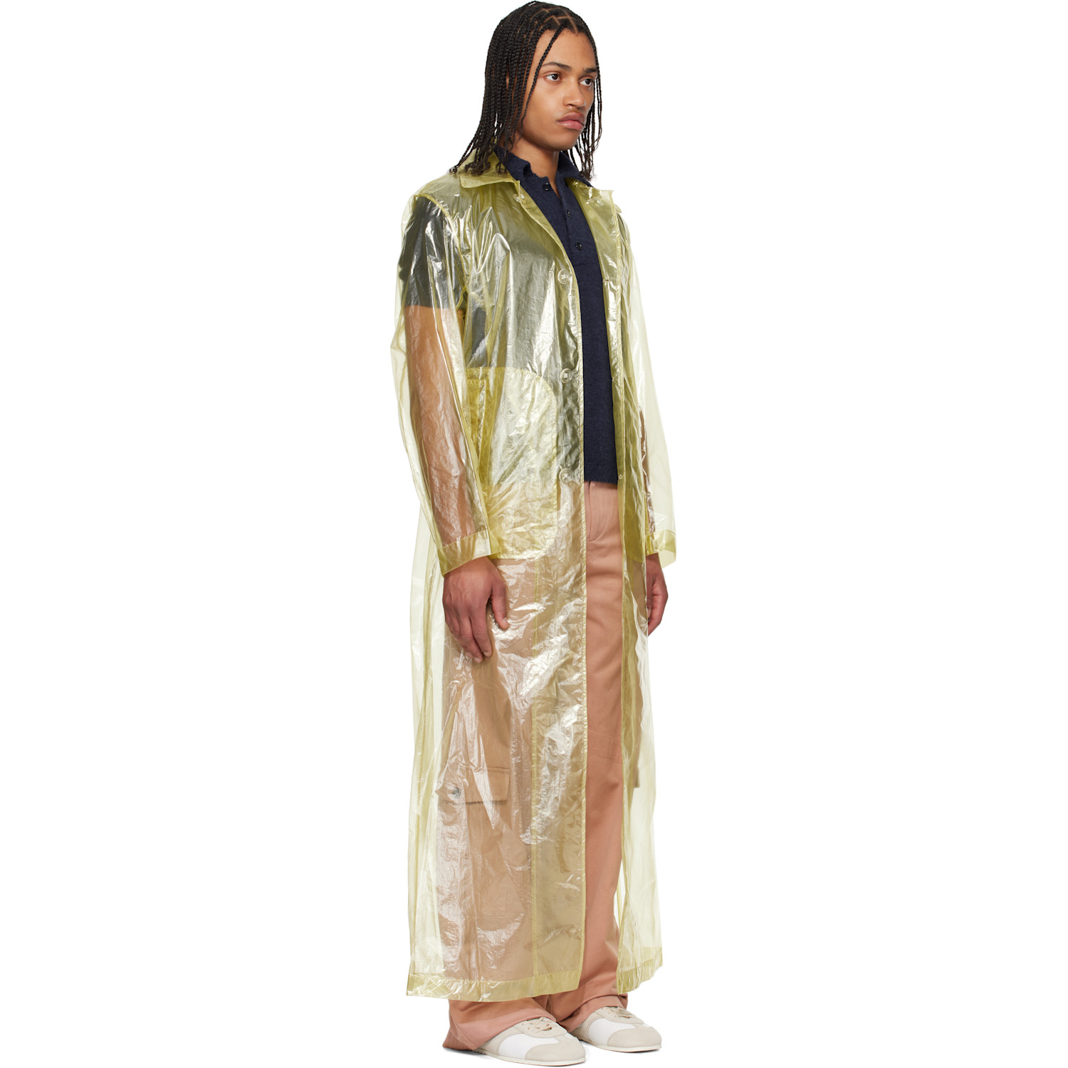  Dries Van Noten Green Loose Fit Mac Coat 