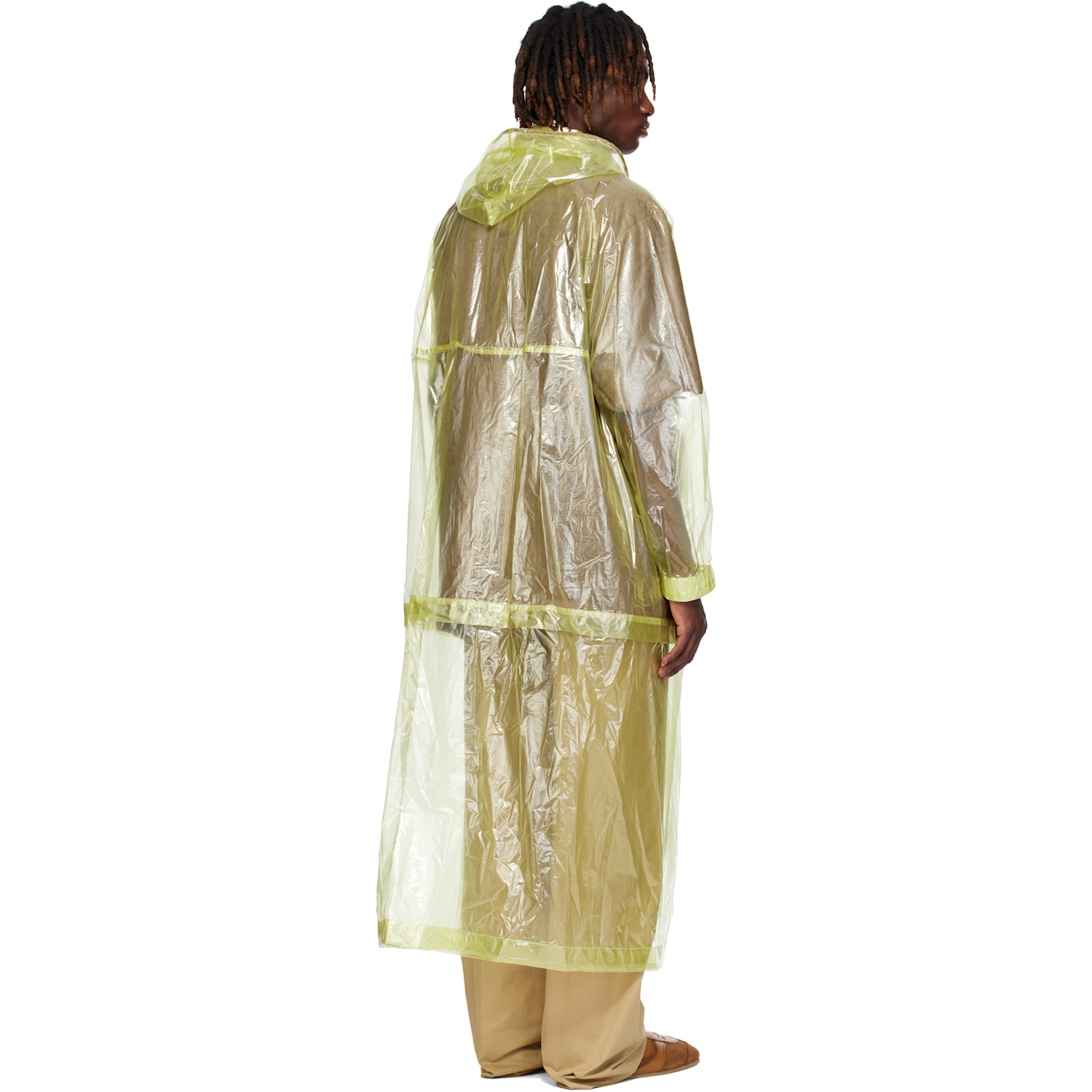  Dries Van Noten Yellow Sheer Taffeta Coat 