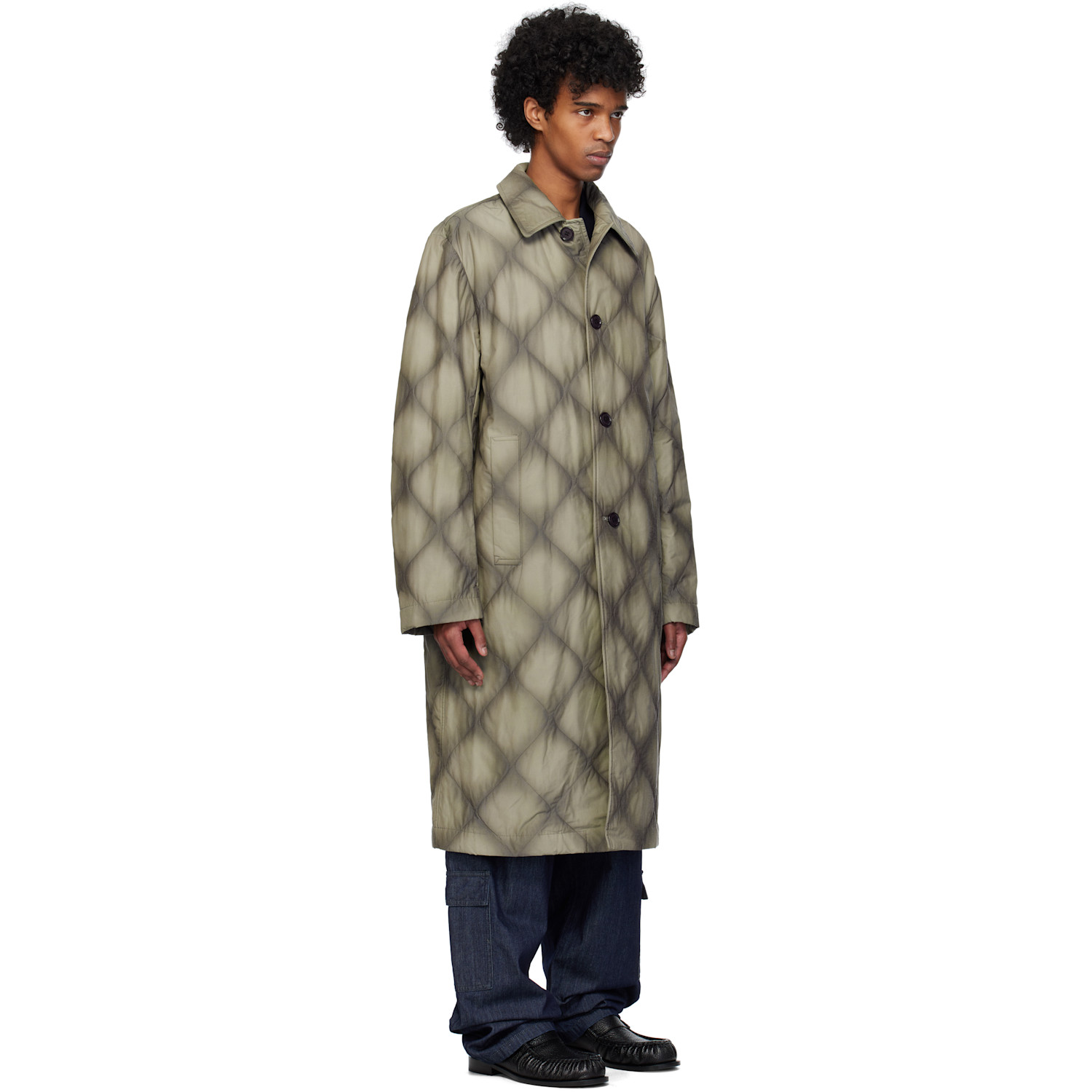  Dries Van Noten Gray Duck Canvas Coat 