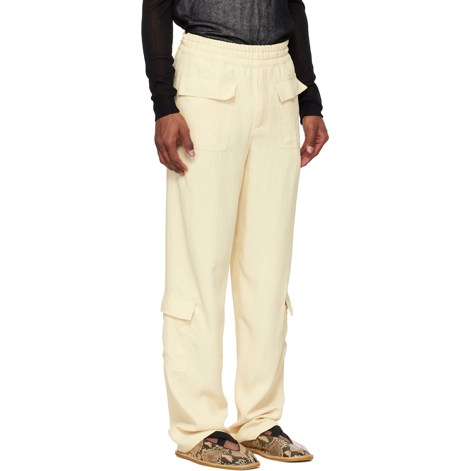  Dries Van Noten Off-white Twill Cargo Pants 