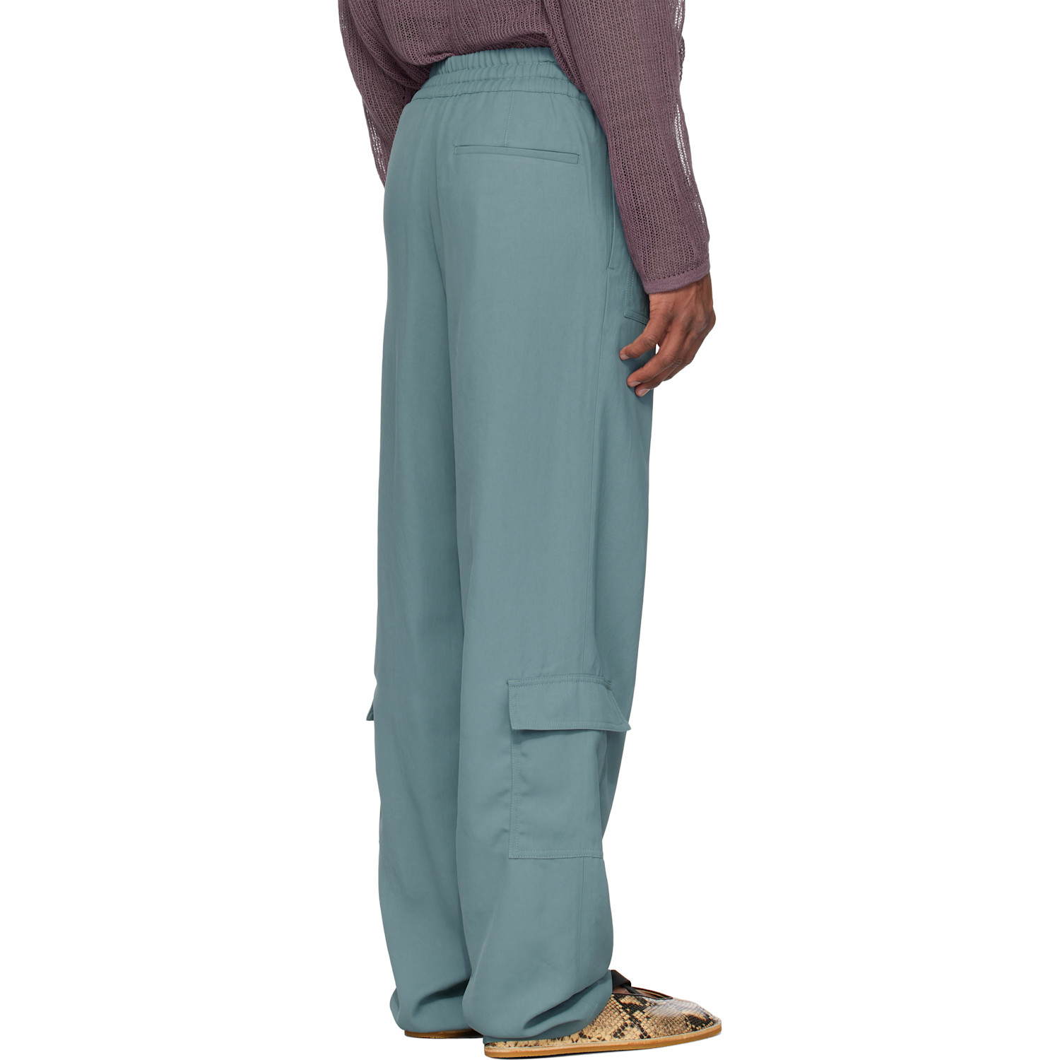  Dries Van Noten Blue Twill Cargo Pants 