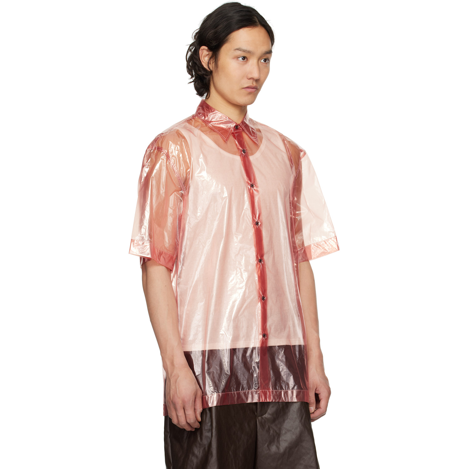  Dries Van Noten Pink Sheer Shirt 