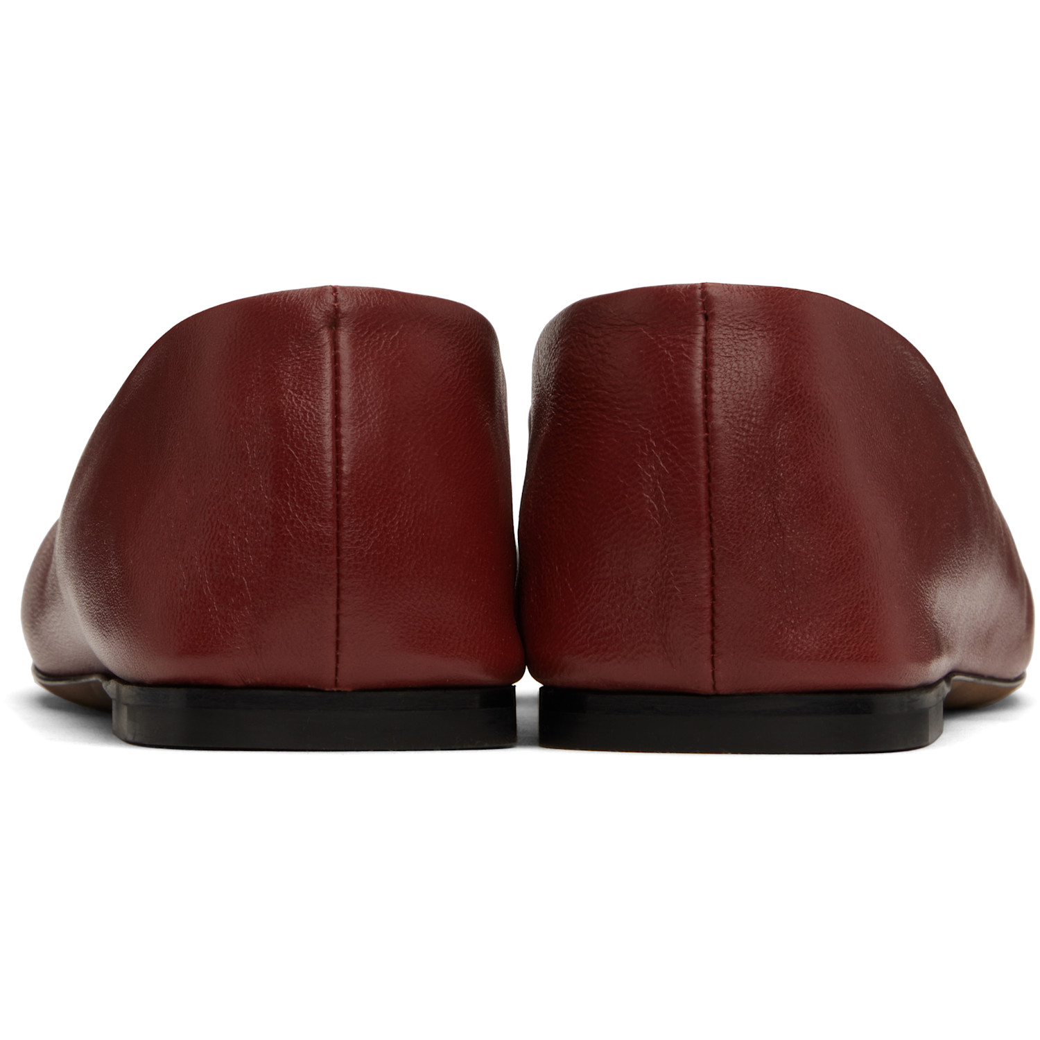 The Row Burgundy Square Ballerina Flats 