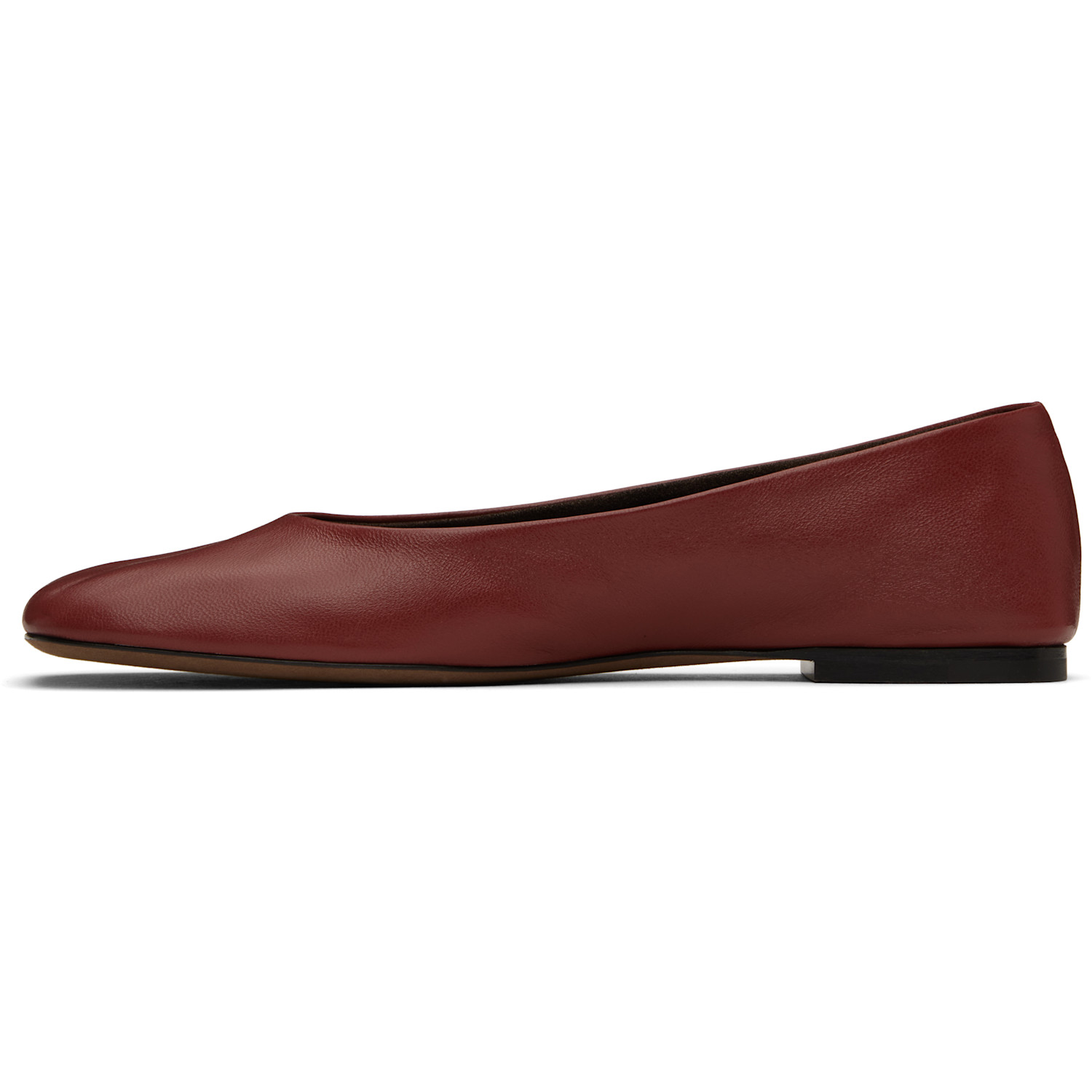  The Row Burgundy Square Ballerina Flats 