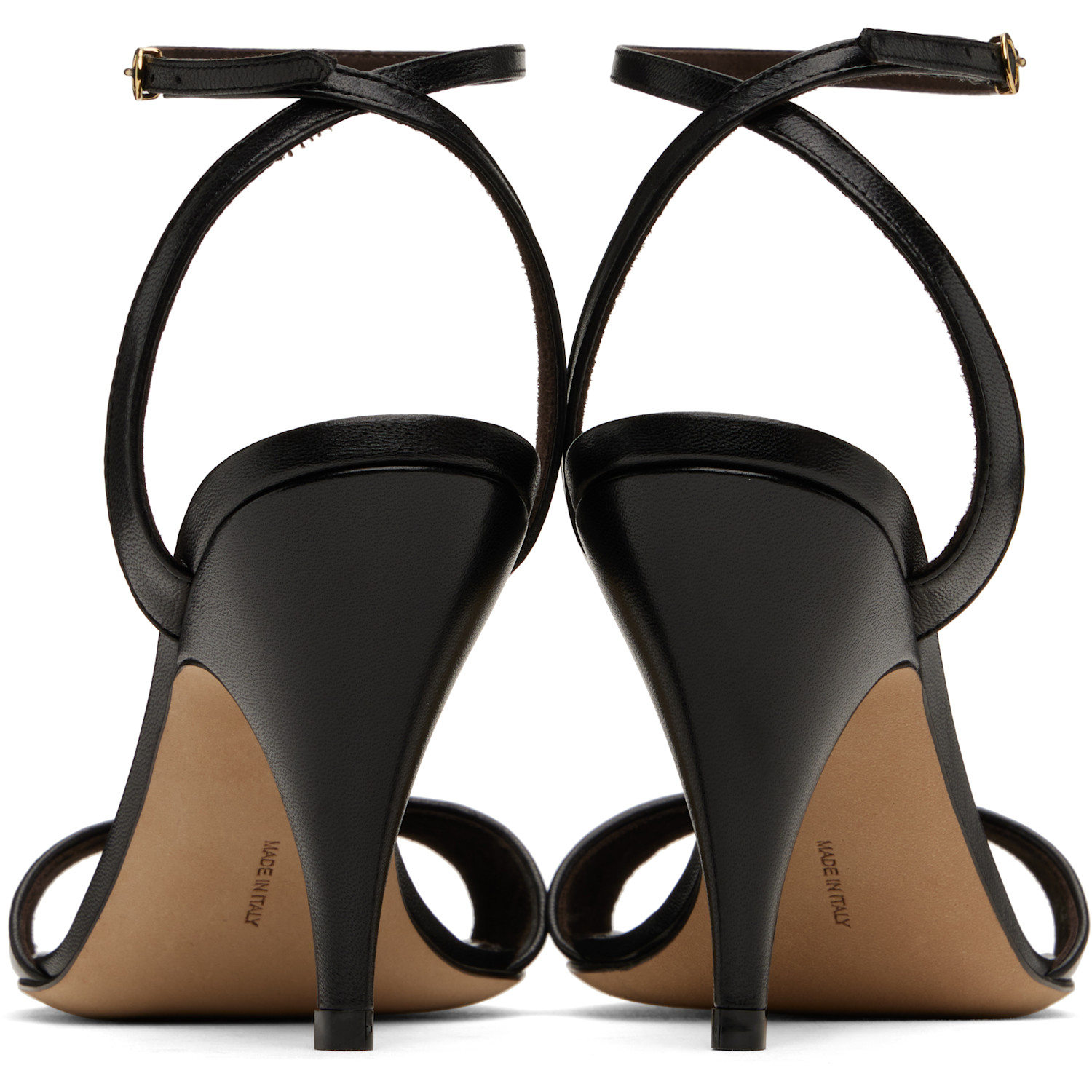  The Row Black Vika Ankle Strap Heeled Sandals 