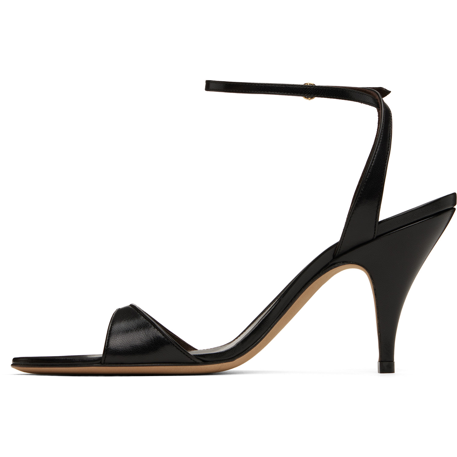  The Row Black Vika Ankle Strap Heeled Sandals 