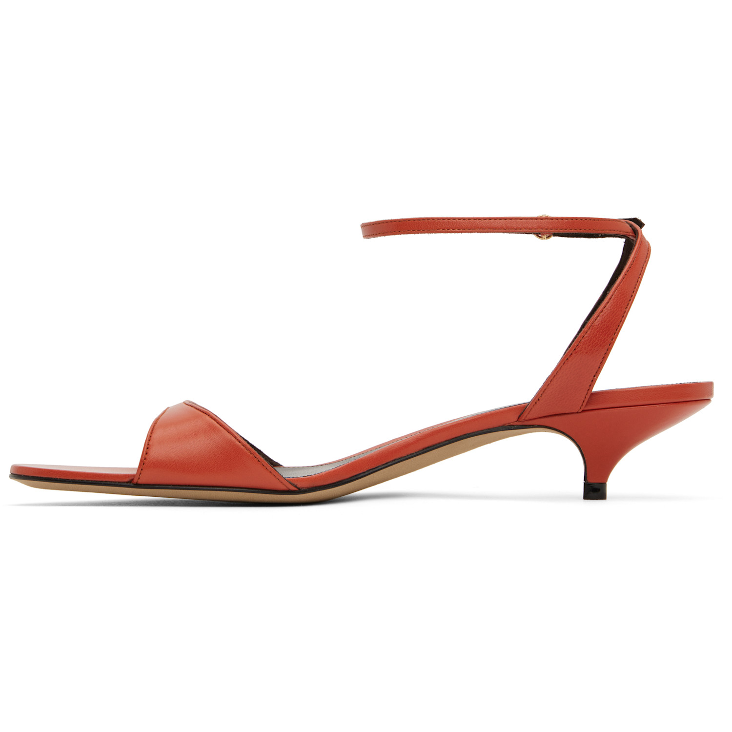  The Row Orange Vika Ankle Strap Kitten Heeled Sandals 