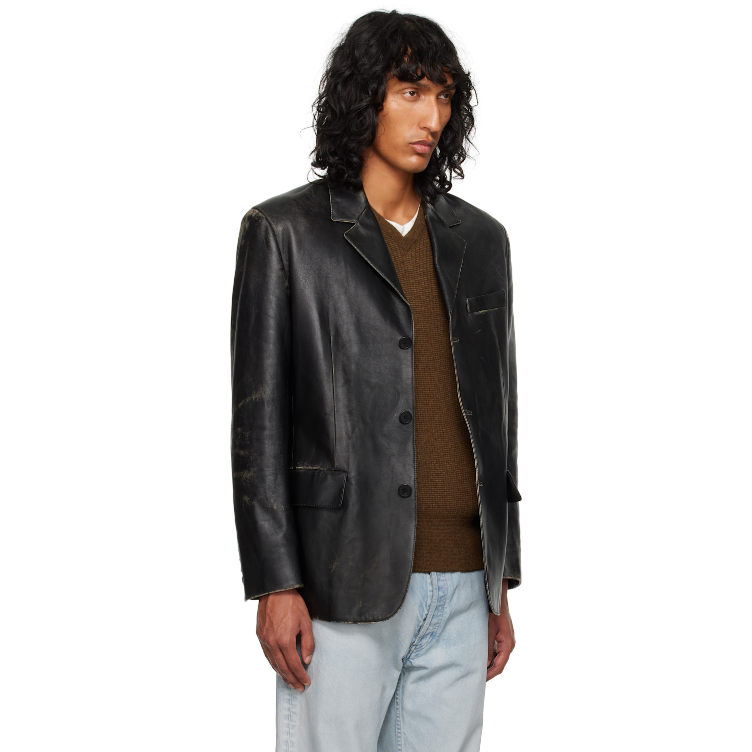  The Row Black Genki Leather Jacket 