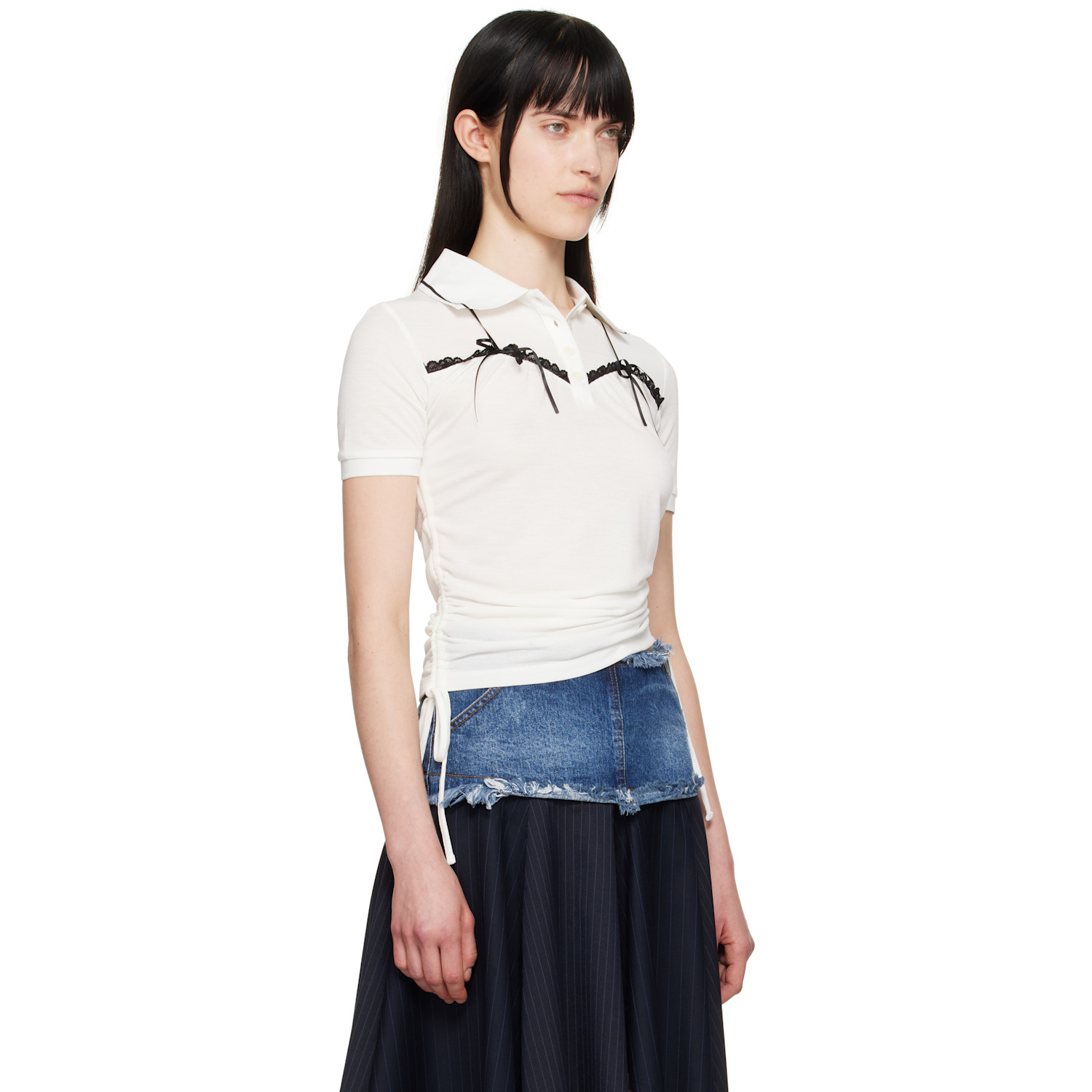  Andersson Bell White Halter String Piqué Polo 
