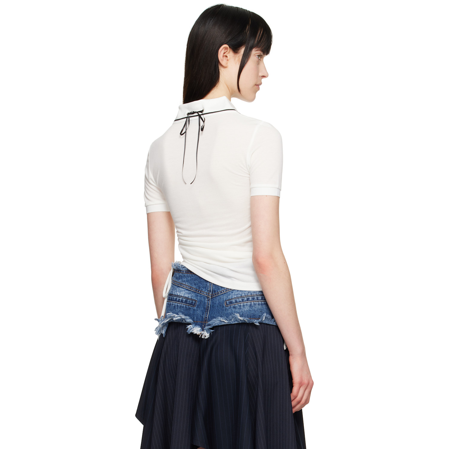  Andersson Bell White Halter String Piqué Polo 