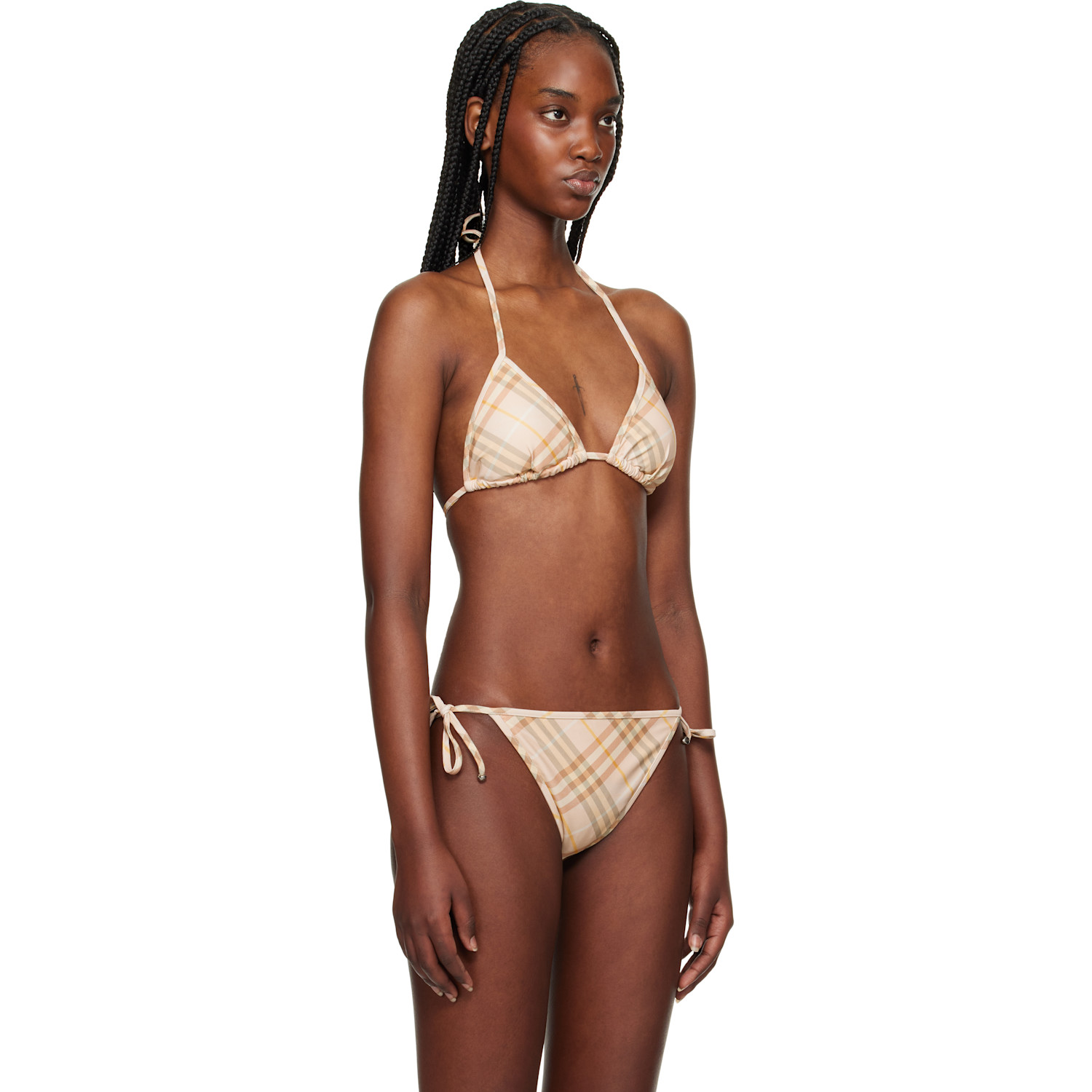  Burberry Beige Check Bikini Top 
