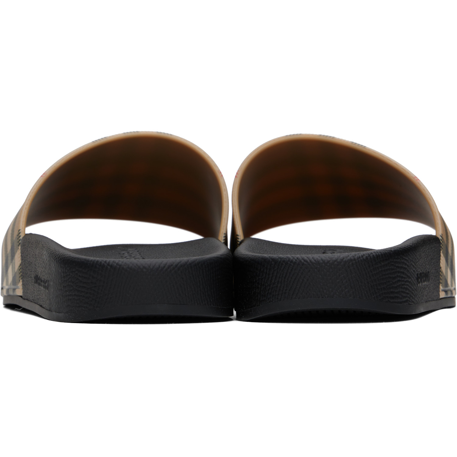  Burberry Beige Check Pool Slides 