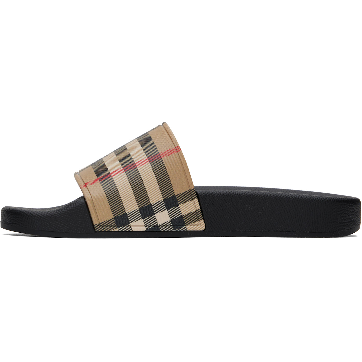  Burberry Beige Check Pool Slides 