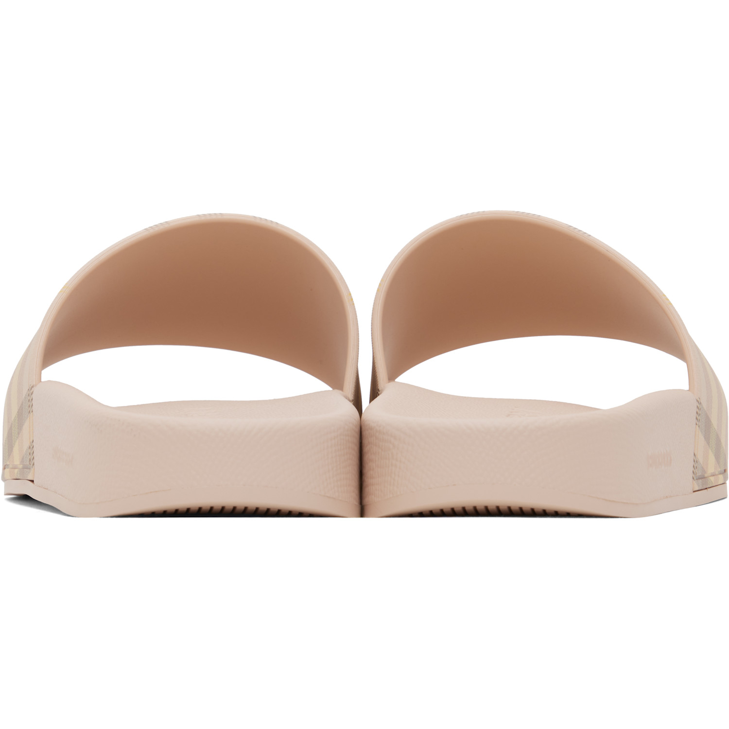  Burberry Pink Check Pool Slides 