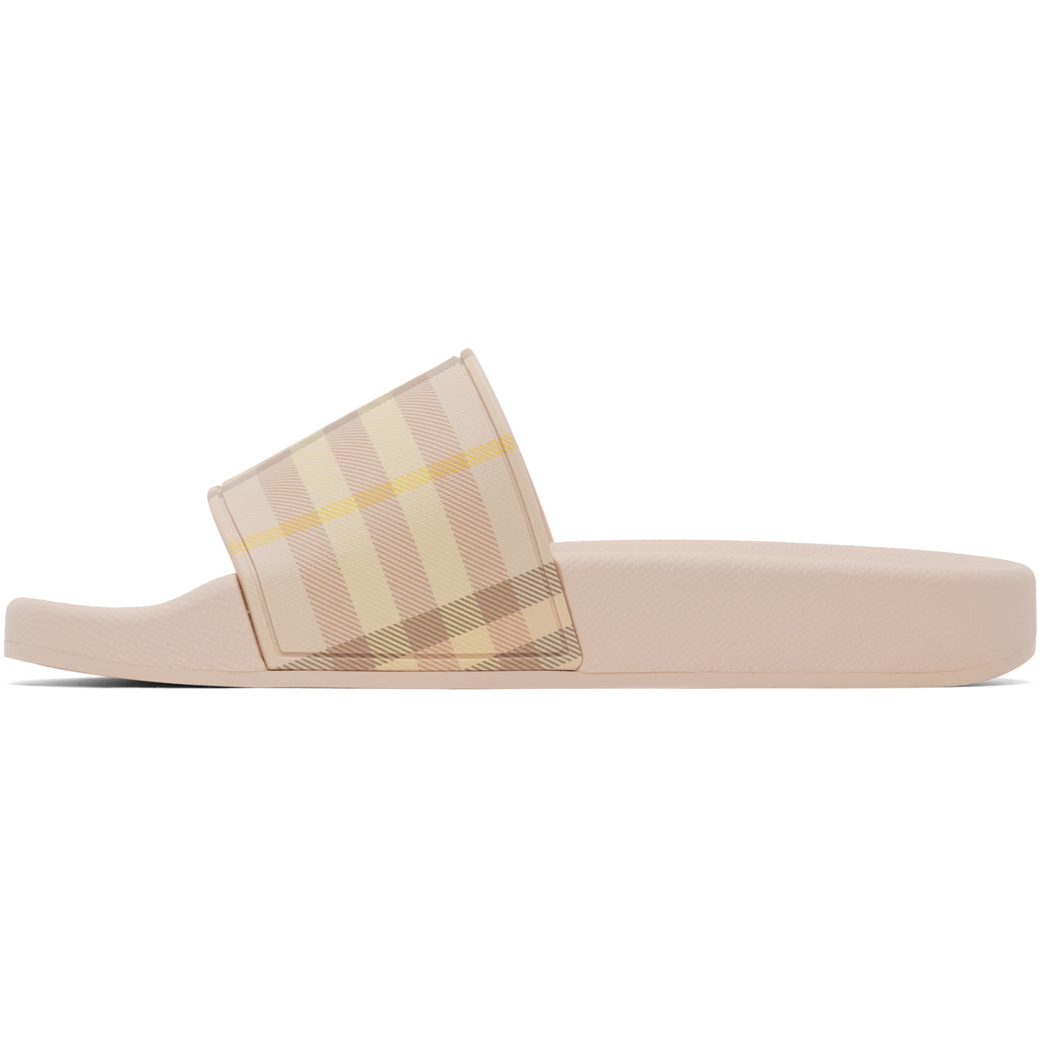  Burberry Pink Check Pool Slides 